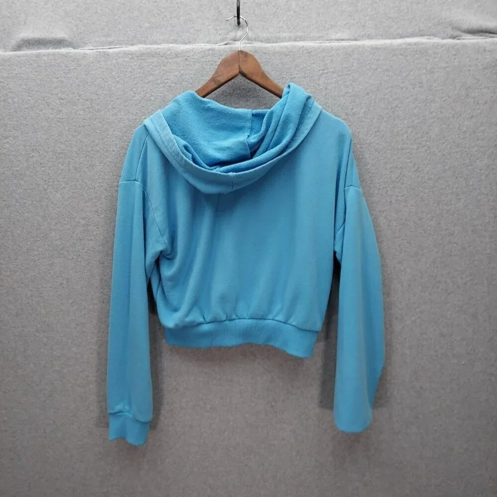 Forever 21 Crop sweat jacket Blue Women's L - Picture 3 of 4